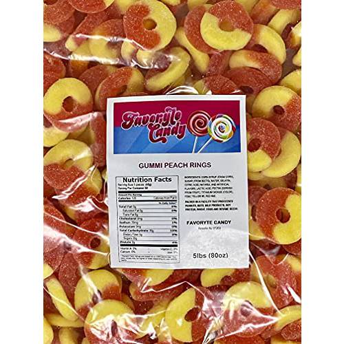 Peach Rings Gummi 5 pound resealable Bag