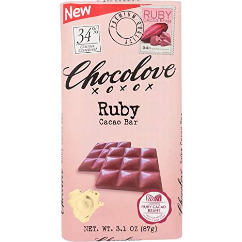 Chocolove, Chocolate Bar Ruby Cacao 34%, 3.1 Ounce