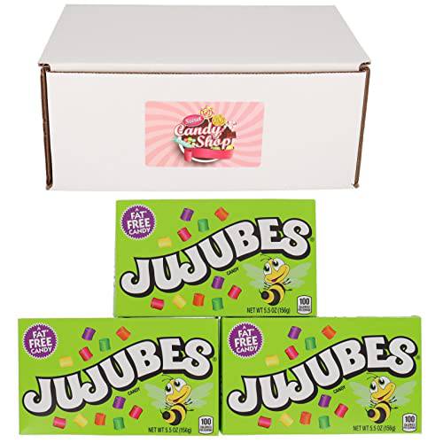 Jujubes Candy in 5 Flavors (Violet, Lilac, Lime, Wild Cherry, Lemon) (Pack of 3)