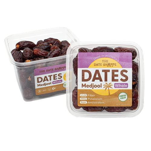 The Date Shoppe Whole Medjool Dates | 2-Pound Tub | Vegan, Gluten-Free, Paleo, No Added Sugar | Sourced from Coachella Valley Dates