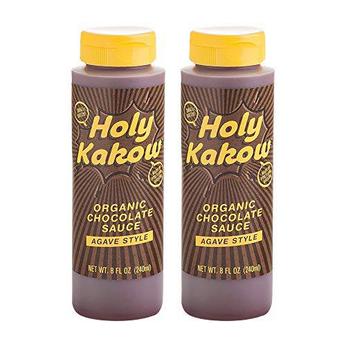 Holy Kakow Organic Chocolate Sauce - Chocolate Syrup, Organic, Sugar Free, Sweetened with Agave, Real Food Ingredients, Specific Flavor - 8oz 2-Pack