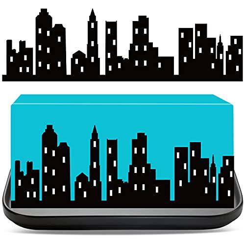 4 Pieces City Cake Border Decoration Toppers Stick On or Lay On Building Images Lighted City Backfor Cakes Wrap Desserts Birthday Party Decorating Supplies