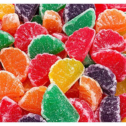 Funtasty Assorted Fruit Jelly Slices Candy, Unwrapped, Sugar Sanded, Gluten Free, Bulk 2 Pounds