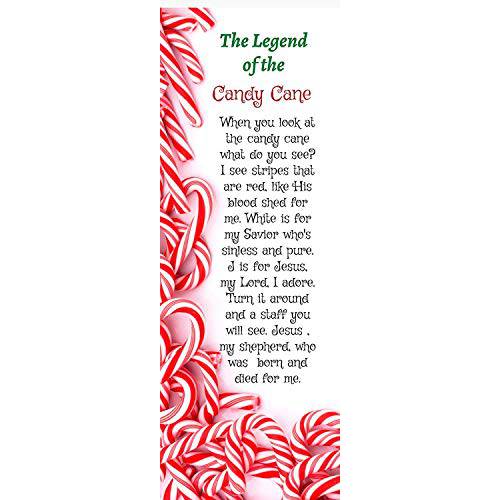 The Legend of The Candy Cane Christmas Bookmarks (100 Count)