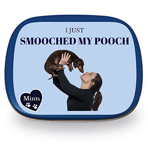 I Just Smooched My Pooch Mints – Funny Gift for Dog Lovers Crazy Dog Person Gifts Funny Mint Tins Stocking Stuffers for Dog People Wintergreen Mints Kissed My Dog Mints Dachshund Gifts