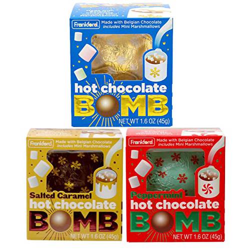 Hot Chocolate Bombs - Gourmet Belgian Hot Cocoa Bombs with Mini Marshmallows (Variety 3 Pack)