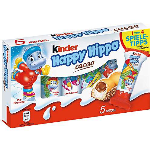 Kinder Happy Hippo Cocoa Cream Biscuits : Pack of 5 Biscuits