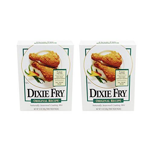 Dixie Fry Original Recipe Naturally Seasoned Coating Mix (Pack of 2 Boxes 10 Oz Each)