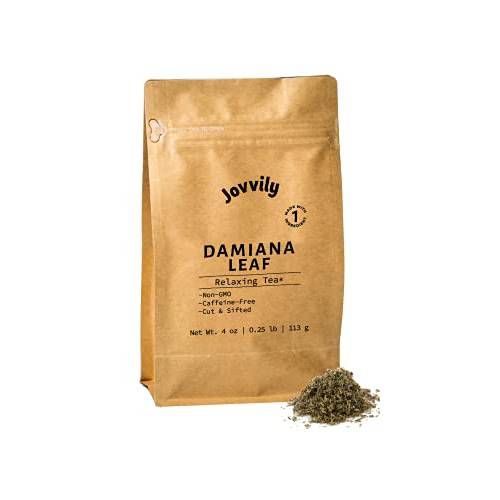 Jovvily Damiana Leaf - 4 oz - Cut & Sifted - Herbal Tea - Caffeine Free - Non-GMO