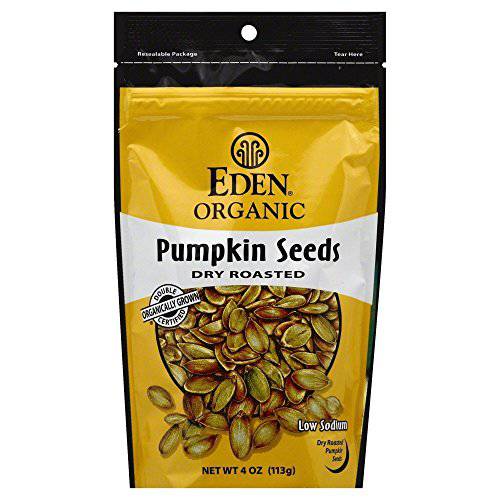 Eden Organic Pumpkin Seeds, Dry Roasted and Lightly Salted, 4 oz (6-Pack)