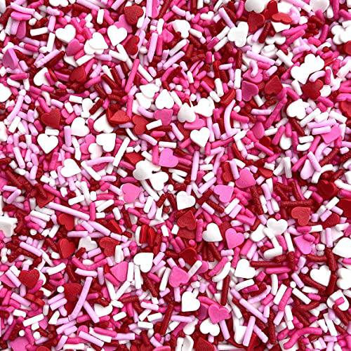 Manvscakes | Valentine sprinkles | Pink and red sprinkles | Jimmies | Cookie sprinkles | Edible sprinkles | Sprinkle mix (7.8 ounce)