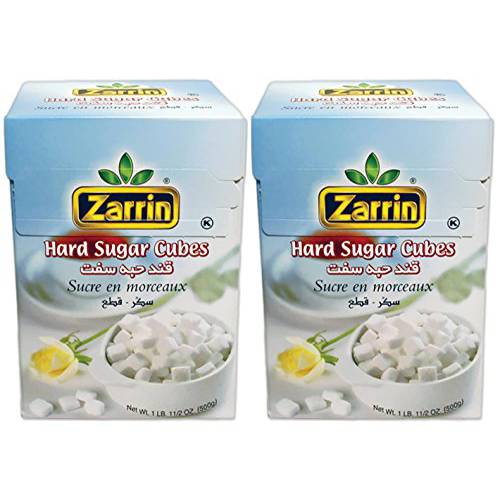 Zarrin Hard Sugar Cubes (2 PACK) - 500G | 17.6 Oz, (Slow Dissolving)