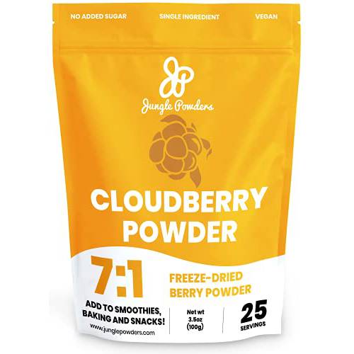 Jungle Powders Cloudberry Powder 3.5 oz, Pure Nordic Freeze Dried Cloudberry Extract No Sugar Added, Additive and Filler Free Natural Knotberry Powder