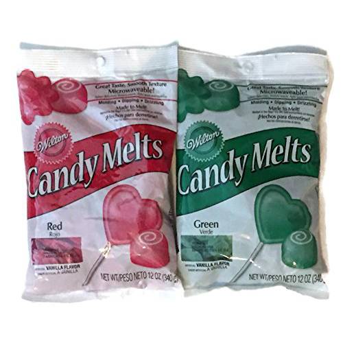 Bundle of Wilton Candy Melts, Red and Green, 12-ounce Each, 1911-1357 (Pack o...