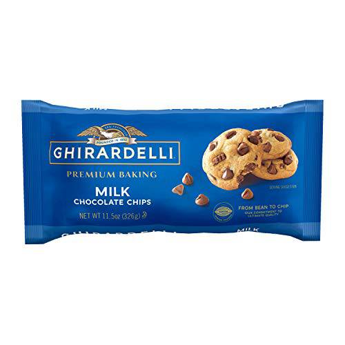 GHIRARDELLI Milk Chocolate Premium Baking Chips, Chocolate Chips for Baking, 11.5 OZ Bag (6 Bags)