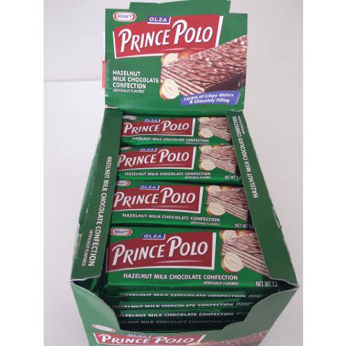 32 BARS OF PRINCE POLO HAZELNUT MILK CHOCOLATE CONFECTION BY KRAFT FOODS