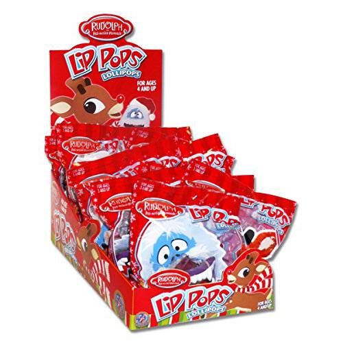 Christmas Lollipops Rudolph The Red-Nosed Reindeer and The Bumble Lip Pops (Pack of 12)