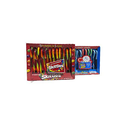 BBO Original Candy Canes - Treat your taste buds to a sampling of Candy Canes (Pack of 2) 9.53 Ounces (Skittles + Joly Rancher, Pack of 2)