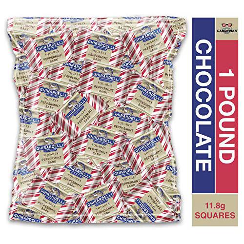 Ghirardelli Squares Milk Chocolate Bundle with Peppermint Bark (1 Pound)