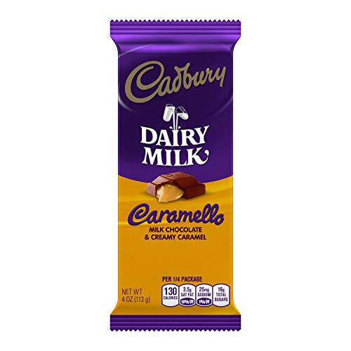 CADBURY CARAMELLO Milk Chocolate and Creamy Caramel Candy, 4 Ounce Bar (Pack of 14)