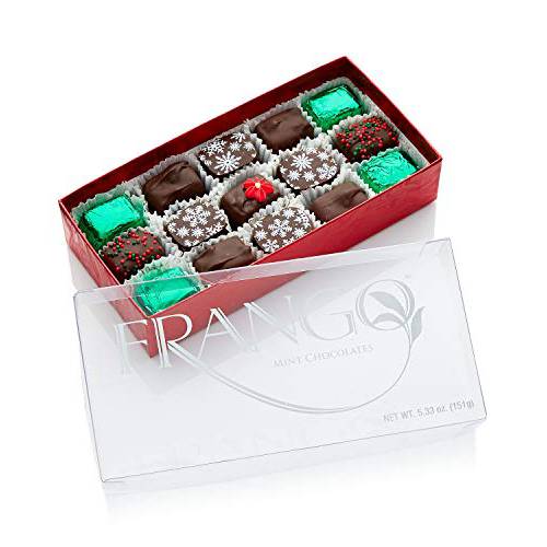 Frango Chocolates, 15-PC Holiday Decorated Dark Mint Box of Chocolates