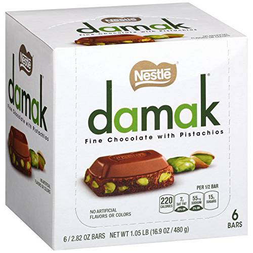 Nestle Damak Fine Chocolate with Pistachios, 2.82 Ounce (6 Bars)