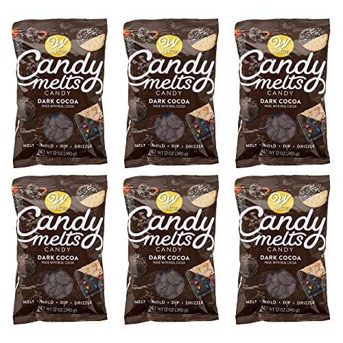 Wilton 12 oz Candy Melts Candy, Dark Cocoa (Pack of 6)