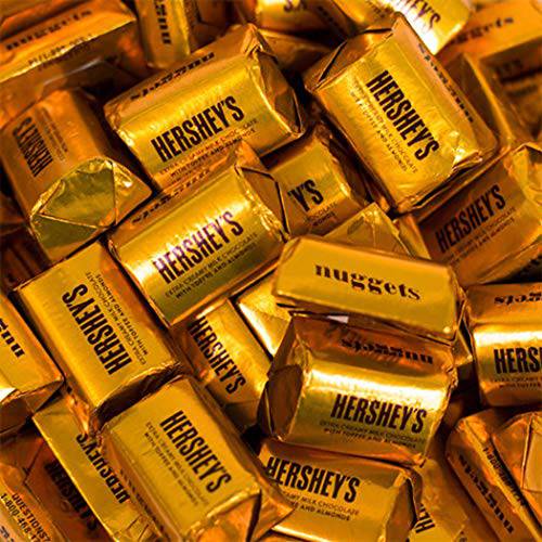 Hershey’s Gold Nuggets Extra Creamy Milk Chocolate Covered Toffee & Almonds Candy, Bulk Pack Of 2 Pounds
