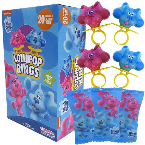 Imaginings 3 Blues Clues Lollipop Rings Birthday Decorations, Individually Wrapped Candy Party Favors Multi 8.46 Ounces