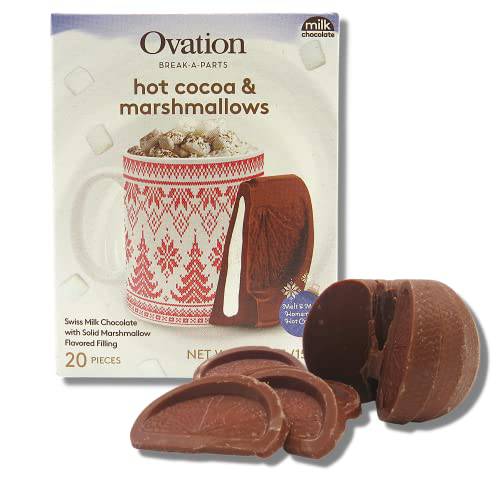 SweetWorks Confections, LLC Ovation Break-A-Parts Dessert Pieces Filled Marshmallow Cream, DIY Hot Chocolate Melting Balls, Small Stocking Stuffers , 5.53 Ounces, Brown, 5.53 Ounce (Pack of 1)