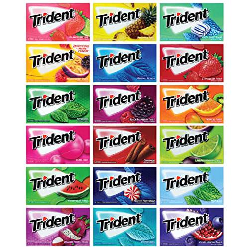 Trident Chewing Gum | Sugar-Free | Assorted Flavor (10 Pack) - Niro Assorted Flavors