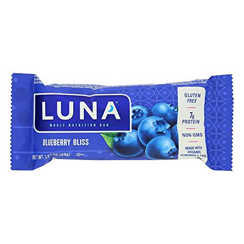 Clif Bar Luna Bar - Organic Blueberry Bliss - Case of 15 - 1.69 oz - 70%+ Organic -