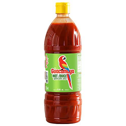 La Guacamaya Authentic Hot Sauce with Lime Juice (33.81 fl.oz.) - Mexican Hot Sauce - Salsa Hot - Spicy Sauce Mexican Food - Picante Sauce