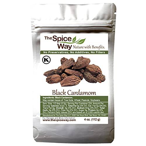 The Spice Way Black Cardamom - ( 4 oz ) bulk whole black pods