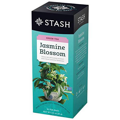 Stash Tea Jasmine Blossom Green Tea - Caffeinated, Non-GMO Project Verified Premium Tea with No Artificial Ingredients, 30 Count (Pack of 6) - 180 Bags Total