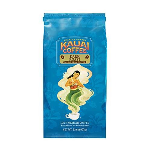 Kauai Whole Bean Coffee, Koloa Estate Dark Roast – 100% Arabica Coffee from Hawaii’s Largest Grower - Bold, Rich Blend (32 Ounces)