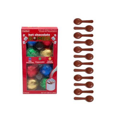 Hot Cocoa Chocolate Melting Bombs Chocolate Stirring Spoons Set