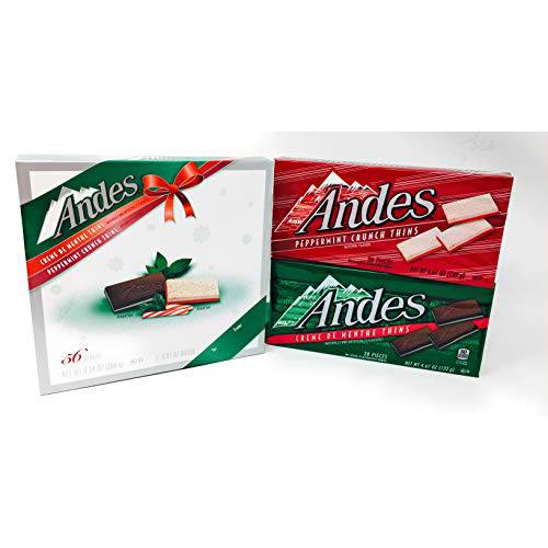 Andes Creme De Menthe and Peppermint Crunch Thins Holiday Pack (56 Pieces)
