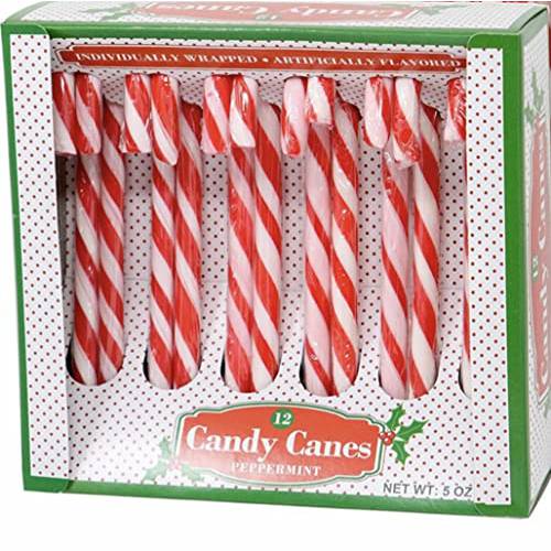 Peppermint Candy Canes (Red & White) |Individually Wrapped | Includes To & From Gift Tags (Red) | 1 Pack