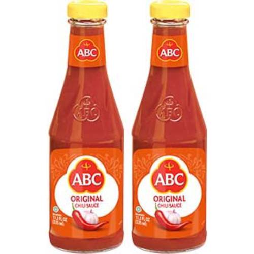 ABC Original Chili Sauce, Spicy Hot Sauce, Sambal Chili, Dipping BBQ, Indonesian ABC Sauce, No Preservative, 11.3oz / 335ml (Pack of 2)