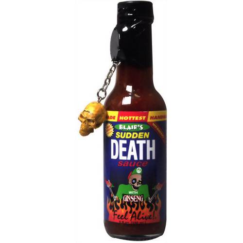 Blair’s Sudden Death Sauce with Ginseng and Skull Key Chain - 5 oz