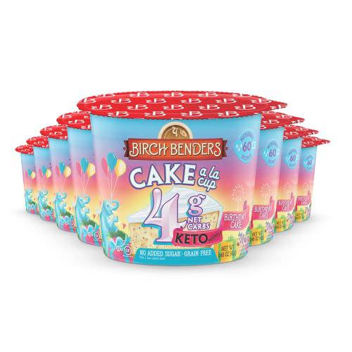 Birthday Cake Mug Cake Cups by Birch Benders, Keto Dessert, Gluten-Free, only 4 Net Carbs (8 Single Serve Cups)