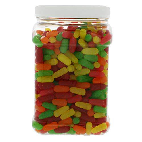 Mike & Ike Chewy Fruit Candy Bulk 3.5LB - Original Soft Chewy Fruit Candy in 64 FL OZ Gift Ready Reusable Square Jar