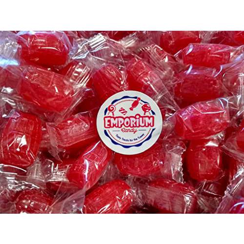 Emporium Candy Sour Cherry Barrels - 2 lbs Bulk Individually Wrapped Fresh Lightly Sour Cherry Hard Candy with Refrigerator Magnet, Red