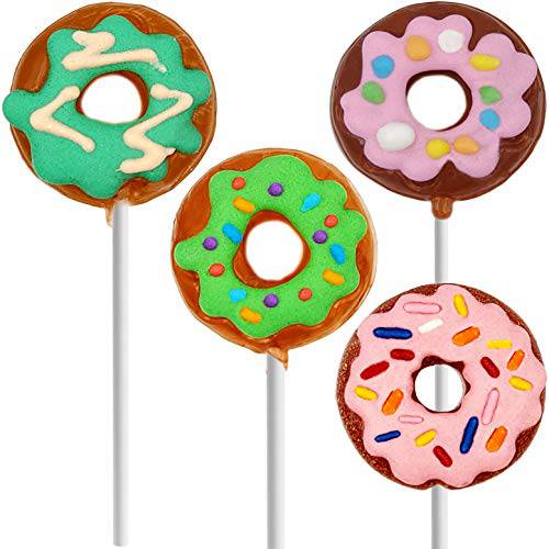 Fruidles Party Fun Donut Lollipops Variety Vanilla Flavor Party Suckers Perfect Donut Party Favors For Your Donut Birthday Party (24-Pack)