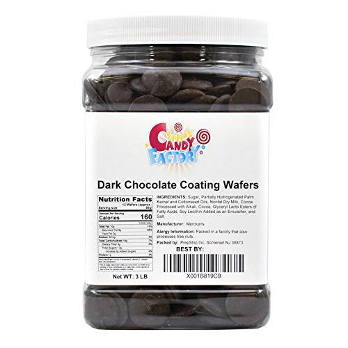 Sarah’s Candy Factory Coating Melting Wafers Dark Chocolate in Jar, 3 Lbs