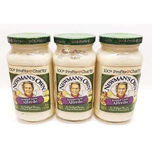 Newman’s Own Roasted Garlic Alfredo Sauce 15 Oz (Pack of 3)