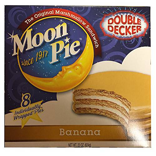 Moon Pie - Double Decker Banana - Box of 8 Individually Wrapped Pies