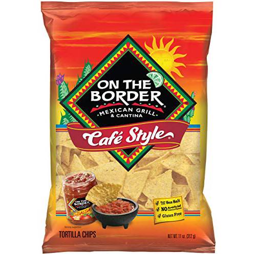 On The Border Cafe Style Tortilla Chips, 11 Ounce (Pack of 3)