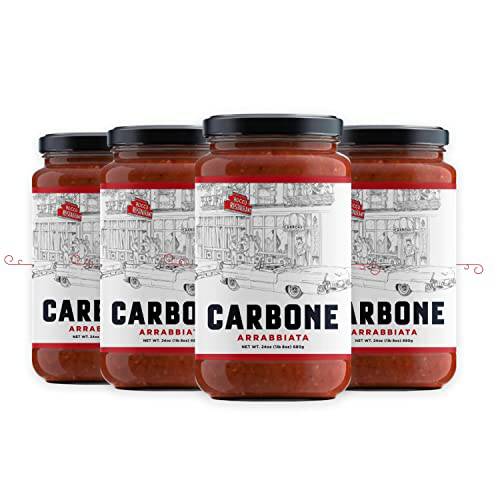 Carbone Arrabbiata Pasta Sauce | Tomato Sauce Made with Fresh & All-Natural Ingredients | Non GMO, Vegan, Gluten Free, Low Carb Pasta Sauce, 24 Fl Oz (Pack of 4)